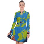 Spaceship Design Long Sleeve Panel Dress