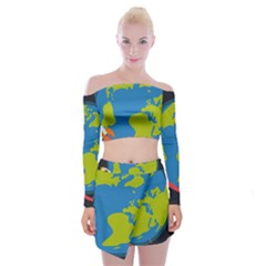 Off Shoulder Top with Mini Skirt Set 