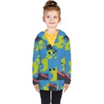Spaceship Design Kids  Double Breasted Button Coat