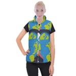 Spaceship Design Women s Button Up Vest
