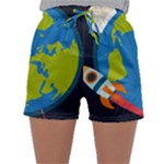 Spaceship Design Sleepwear Shorts