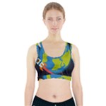 Spaceship Design Sports Bra With Pocket