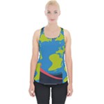Spaceship Design Piece Up Tank Top