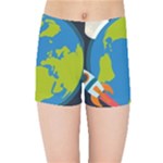 Spaceship Design Kids  Sports Shorts