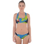Spaceship Design Cross Back Hipster Bikini Set