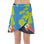 Spaceship Design Wrap Front Skirt