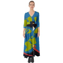 Button Up Boho Maxi Dress 