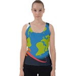 Spaceship Design Velvet Tank Top