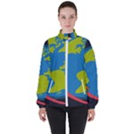 Spaceship Design Women s High Neck Windbreaker