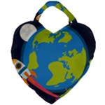 Spaceship Design Giant Heart Shaped Tote