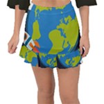 Spaceship Design Fishtail Mini Chiffon Skirt