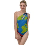Spaceship Design To One Side Swimsuit