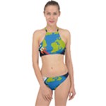 Spaceship Design Halter Bikini Set