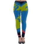 Spaceship Design Lightweight Velour Leggings