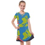 Spaceship Design Kids  Cross Web Dress