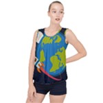 Spaceship Design Bubble Hem Chiffon Tank Top