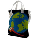 Spaceship Design Canvas Messenger Bag