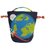 Spaceship Design Drawstring Bucket Bag