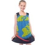 Spaceship Design Kids  Cross Back Dress