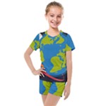Spaceship Design Kids  Mesh T-Shirt and Shorts Set