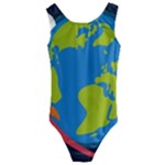 Spaceship Design Kids  Cut-Out Back One Piece Swimsuit