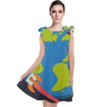 Spaceship Design Tie Up Tunic Dress