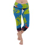 Spaceship Design Lightweight Velour Capri Yoga Leggings