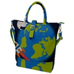 Spaceship Design Buckle Top Tote Bag