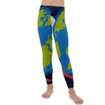 Spaceship Design Kids  Lightweight Velour Leggings