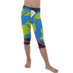 Spaceship Design Kids  Lightweight Velour Capri Leggings 