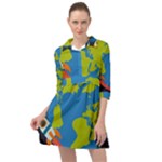 Spaceship Design Mini Skater Shirt Dress