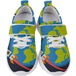 Spaceship Design Kids  Velcro Strap Shoes