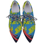 Spaceship Design Pointed Oxford Shoes