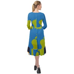 Ruffle End Midi Chiffon Dress 