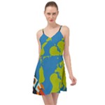 Spaceship Design Summer Time Chiffon Dress
