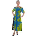 Spaceship Design Shoulder Straps Boho Maxi Dress 