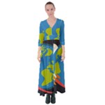 Spaceship Design Button Up Maxi Dress