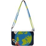 Spaceship Design Double Gusset Crossbody Bag