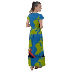 Flutter Sleeve Maxi Dress 