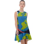 Spaceship Design Frill Swing Dress