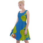 Spaceship Design Knee Length Skater Dress
