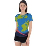 Spaceship Design Back Cut Out Sport T-Shirt