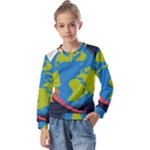 Spaceship Design Kids  Long Sleeve T-Shirt with Frill 