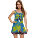 Spaceship Design Ruffle Edge Bra Cup Chiffon Mini Dress