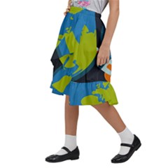Kids  Ruffle Flared Wrap Midi Skirt 