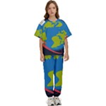 Spaceship Design Kids  T-Shirt and Pants Sports Set