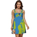 Spaceship Design Ruffle Strap Babydoll Chiffon Dress