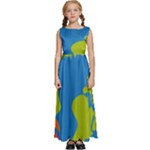 Spaceship Design Kids  Satin Sleeveless Maxi Dress