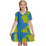 Spaceship Design Kids  Short Sleeve Tiered Mini Dress