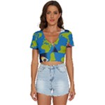 Spaceship Design V-Neck Crop Top